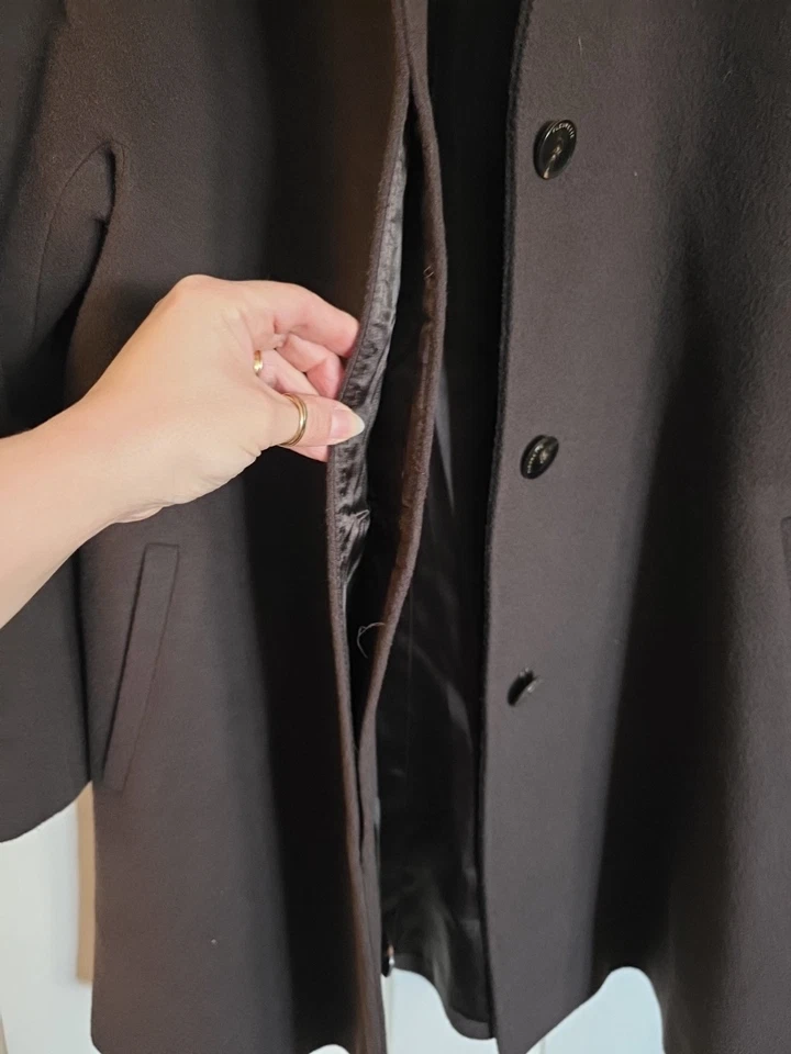 Abrigo Fleurette vintage 100 % pelo camel para mujer talla 10 marrón oscuro EE. UU. Foto 4 de 4