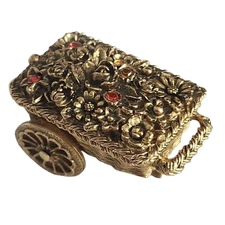  Rare Vtg Max Factor Hypnotique Floral Flower Cart Creme Perfume Solid Compact