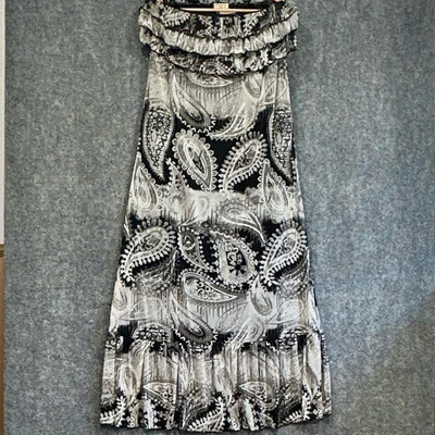 Y2K mesh babydoll dress XL strapless bandeau paisley tiered whimsigoth NWT lined