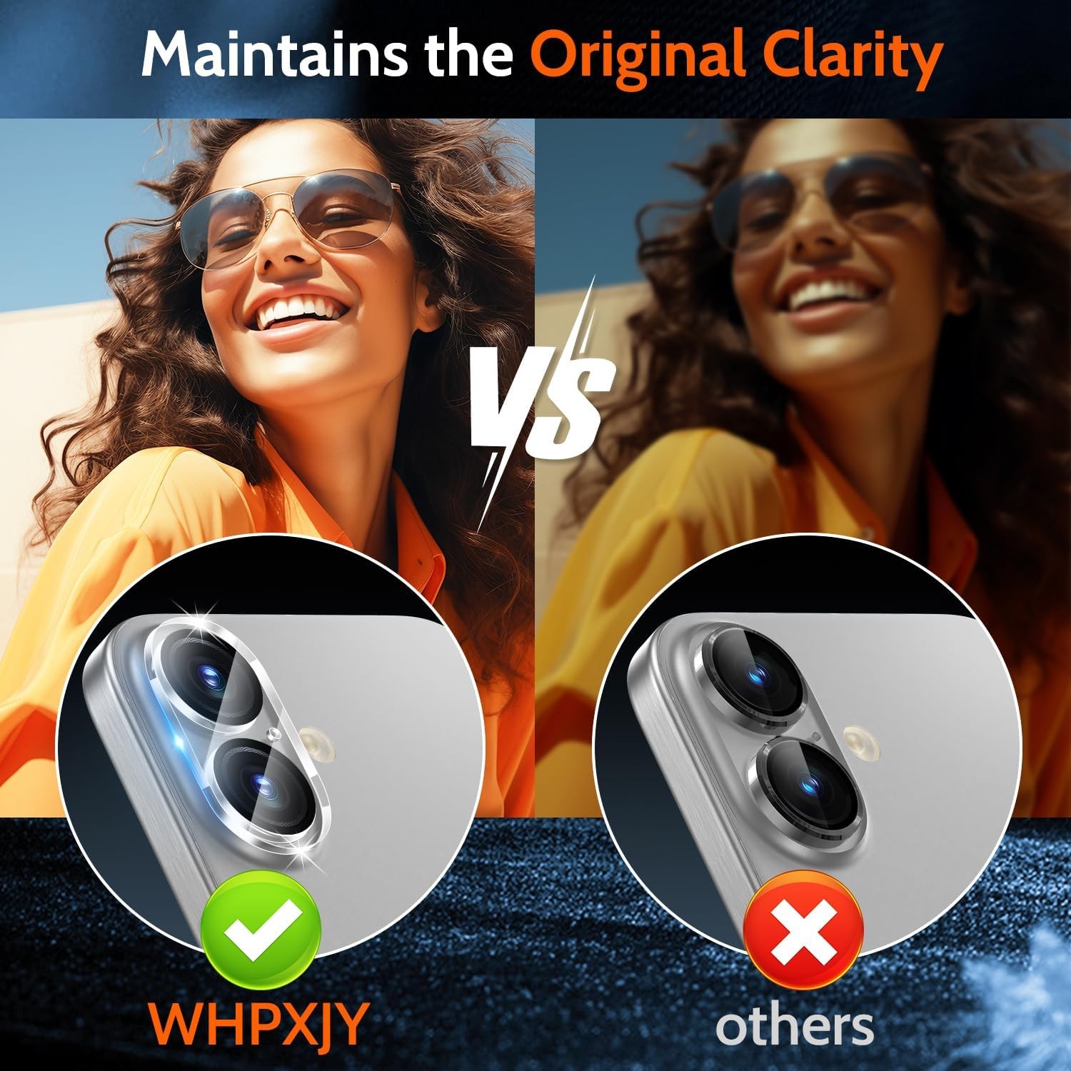 (3 Pack Camera Lens Protector Compatible for For iPhone 16 &amp; 16 Plus 