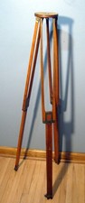 Vintage Wood Telescoping Tripod 40"-57"T brass fitting Antique