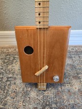 Cigar Box Guitar 3-String Metal Frets, Piezo Sound, PU