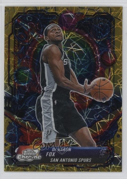 2025-26 Cosmic Chrome Propulsion Gold Interstellar Refractor 38/50 De'Aaron Fox
