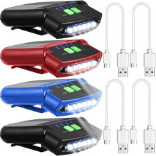 LED Clip on Cap Lights USB Rechargeable Cap Flashlight Clip Waterproof Ultra Bri