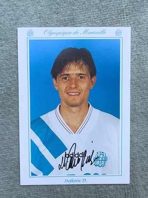 Dragan '' Piksi '' Stojkovic handsigned Olympique Marseille Satz AK 1994 datiert