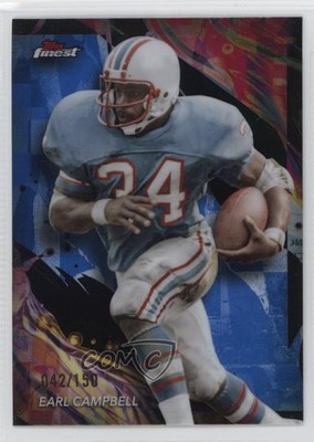 2024 Topps Finest Uncommon Blue Refractor 42/150 Earl Campbell #119 HOF o2h