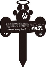 Dog Pet Grave Marker Metal Outdoor Waterproof Garden Cemetery 13x12in Stake