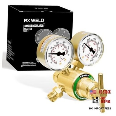 Oxygen Regulator Welding Gas Gauges CGA 540 Inlet Oxy for V-Style T-Handle