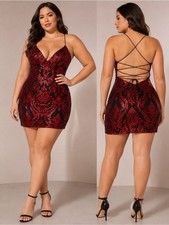 PG by PromGirl Ruby Black Sequin Backless Bodycon Mini Dress 12