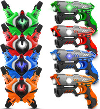 Laser Tag: Laser Tag Guns Set of 4 with Vests, Infrared Lazer Tags Game, Lazer T