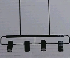 Patriot Lighting 4 Light Island Light 55.5" Adj Height.  31" X 7.5", Matte Black