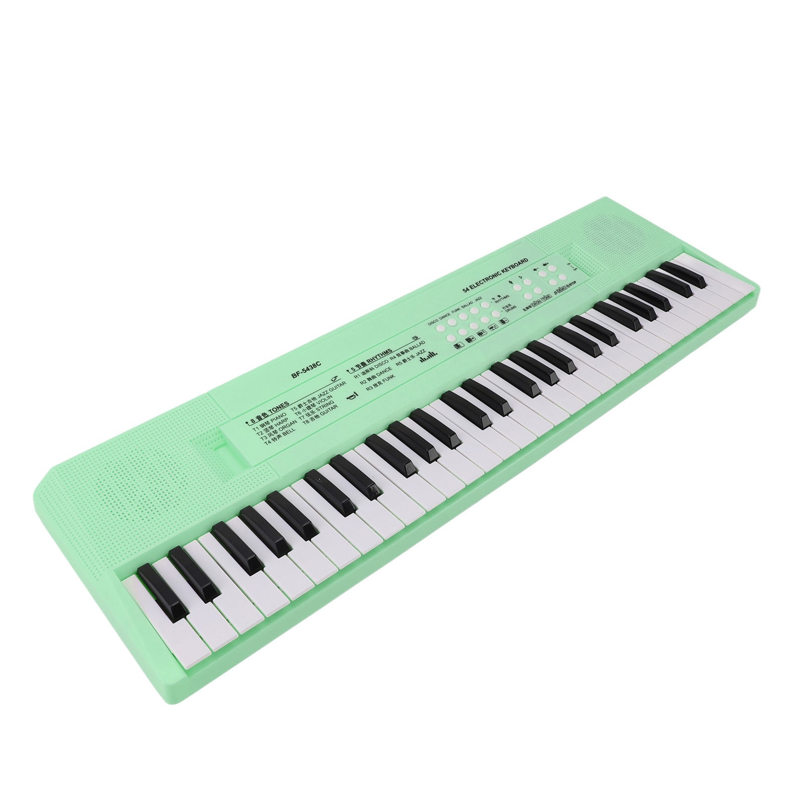 Tastiera Pianoforte Elettronica 54 Tasti Verde con Microfono Cablato Supporto Recordi SG foto 4