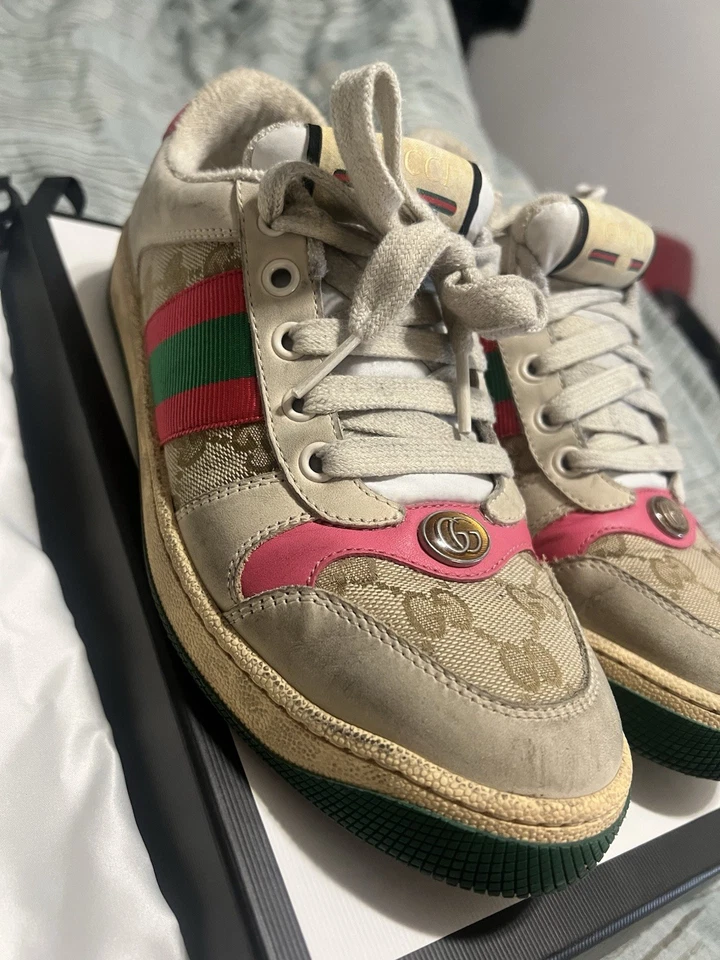 Tenis Gucci Screener Distressed para mujer talla 37 EE. UU. talla 7 Foto 4 de 4
