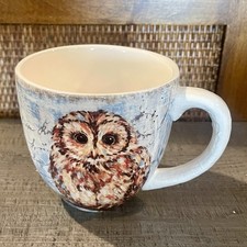 Pier 1 Imports Ironstone Owl Mug Large Colorful Cup
