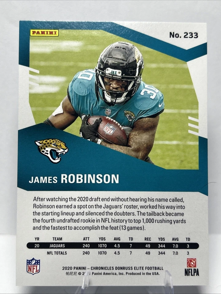 2020 Panini Chronicles Elite Blue /10 James Robinson #233 Rookie RC Sp! - Image 3 of 3