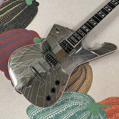 New Iceman Paul Stanley Electric Guitar Silver Super Cool Cracked Mirror F/S