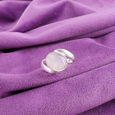 925 Silver Rainbow Moonstone Gemstone Band Wedding Ring Jewelry Size All Size