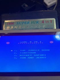 Famicom NES Game Super JY-019 4in1 Mickey Mouse,Jungle Book,Tiny Toon,Tom&Jerry