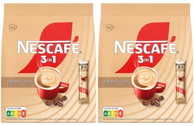 2 NESCAFE CREAMY LATTE 3in1 Instant Coffee 10 Stick Bags 150g 5.3oz