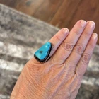 Vintage Native American Silver Turquoise Child’s/Pinky Ring, size 4.5