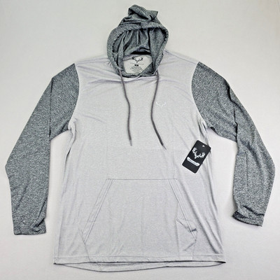 Predagear Hoodie Mens M Two Tone Gray Performance Lightweight Drawstring Pocket