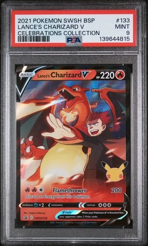 Lance's Charizard V Pokemon Swsh Black Star Promo SWSH133 PSA 9