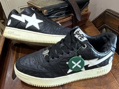 A Bathing Ape (BAPE) Bapesta Black White Leather Men's Size 8 (StockX Certified)
