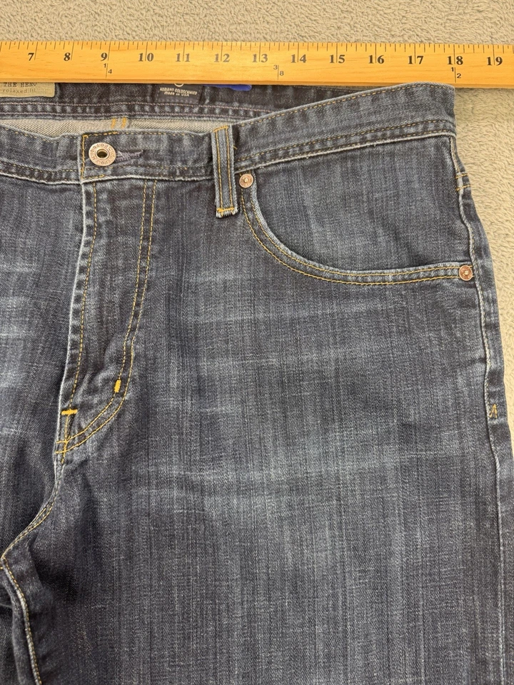 Pantalones de mezclilla AG Adriano Goldschmied para hombre 36x29 (alterados) azul héroe calce relajado EE. UU. Foto 4 de 4