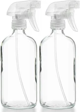 ® Empty Clear Glass Spray Bottles - Refillable 16 oz Containers for Essential...