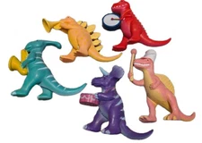 Vintage Ankyo Marching Band Dinosaurs Lot of 5 Plastic Dinosaurs W/ Instruments