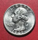 1941S US Washington SILVER Quarter! San Francisco! Choice Uncirculated Details!