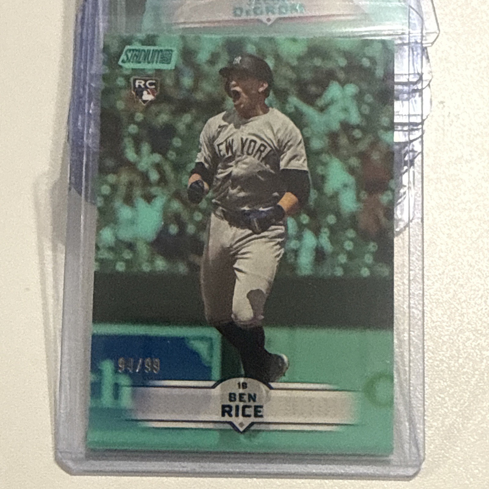 2025 Stadium Club, Ben Rice (RC), Turquoise Parallel, /99, No. 196