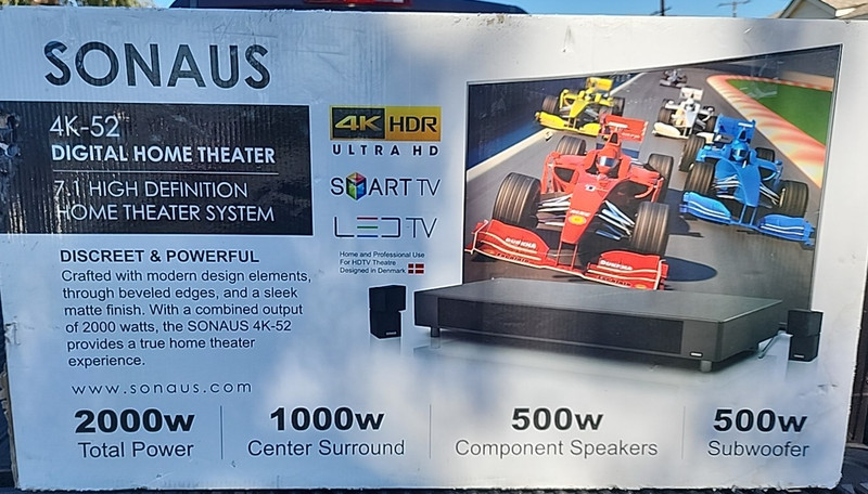 SONAUS 4K=52 Digital Home Theater 7.1 High definition home theater system