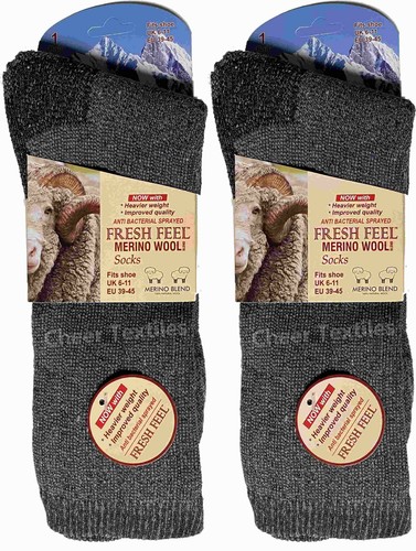 Thermal Socks Mens Winter Thick Merino Wool Walking Hiking Heavy Duty Work Boot - Picture 5 of 13