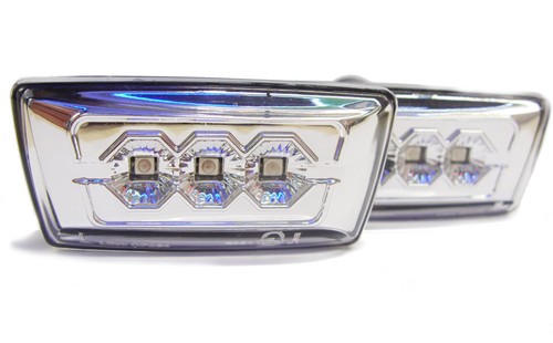 Crystal Chrome Clear LED Side Repeaters For Vauxhall Meriva B 2010+ for Opel