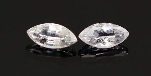 0.19 Ct Marquise 4.9 x 2.45 Pair Natural White Sapphire Loose Setting Stone Gem