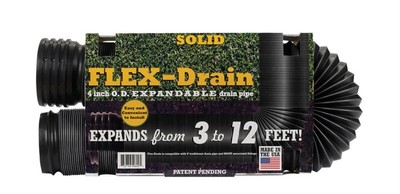 Flex-Drain 51710 Solid Flexible Commercial Poly Drain Pipe 4 Dia. in. x 12 L ft.