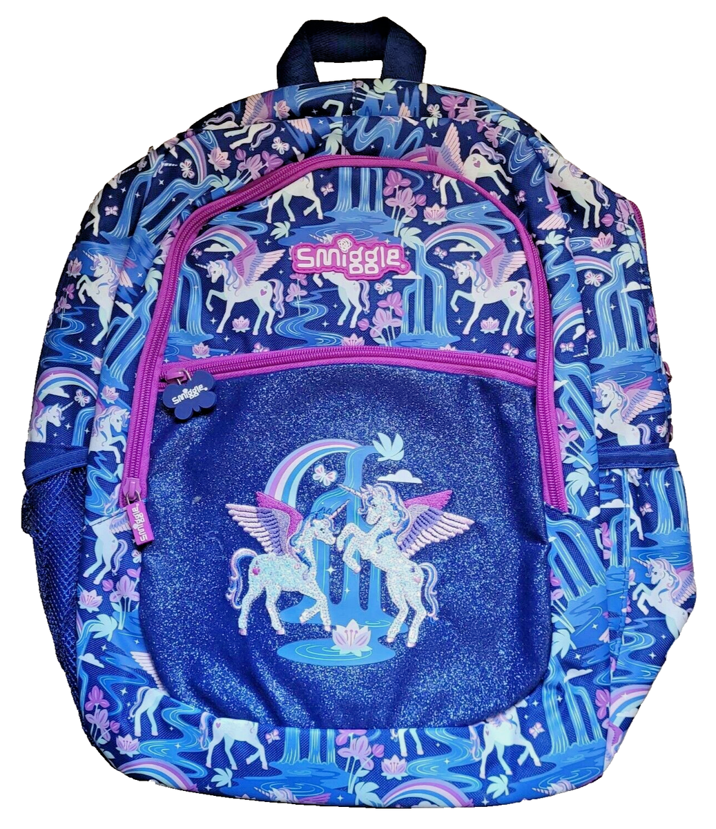 Smiggle Children's School bag with laptop pocket- Blue- Unicorn
