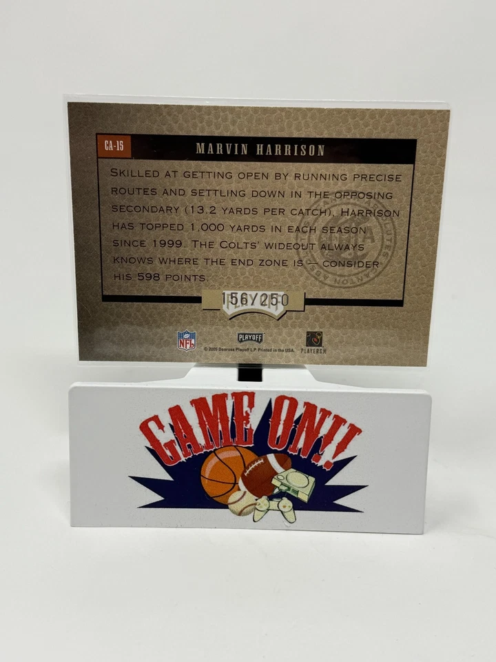 2005 Playoff Football Marvin Harrison Canton Absolutes Card #CA-15 #'ed /250 - Image 2 of 2