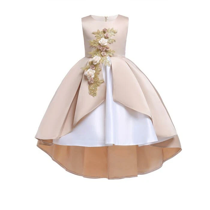 Bridesmaid kid formal tutu party wedding dresses princess flower baby girl dress - Image 4 of 4