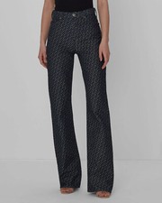  248 7 For All Mankind Women's Blue Mid-Rise Printed Logo Bootcut Jean Pants 25