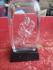 clear acrylic HOCKEY trophy award high relief insert dinn bros