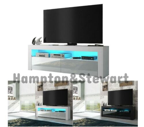 Supporto armadio unità TV porte lucide con luci LED 16 colori set soggiorno - Foto 1 di 9