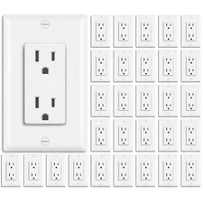 BESTTEN 30 Pack 15 Amp Decorator Receptacle Outlet, Decor Standard Electrical Wa