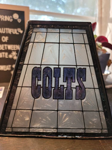 Indianapolis Colts NFL Stained Glass Lamp Tiffany Vintage