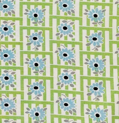 Green Blue Gray Floral Flowers Geometric Cotton Fabric Traditions YOU PICK BTY