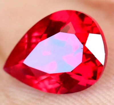 6.45 Ct Natural Mogok Red Painite Pear Cut Certified Treated Stunning Gemstone