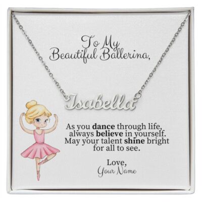 Ballerina Ballet Necklace for Girls Dance Gifts  Dance Recital Name Necklace