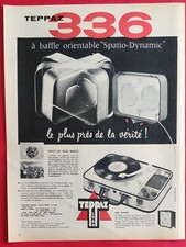 Publicité de presse: Tourne disque TEPPAZ 336 Spatio-Dynamic    1958