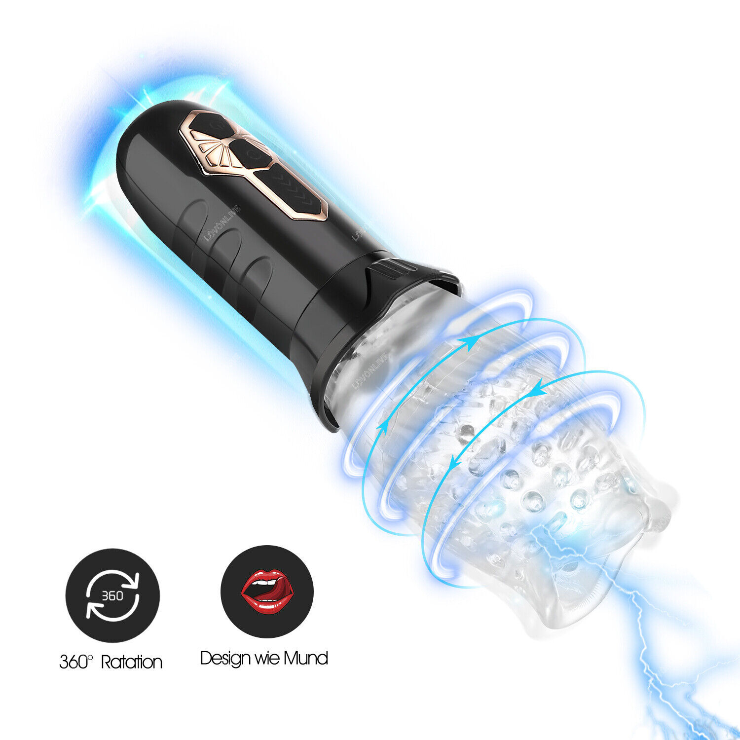 Elektrischer Masturbator Handfrei Cup Rotieren Blowjob Sex Spielzeug für Männer